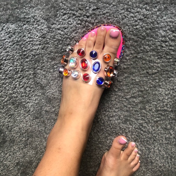 Pink Jeweled Sandals - Picture 2 of 2